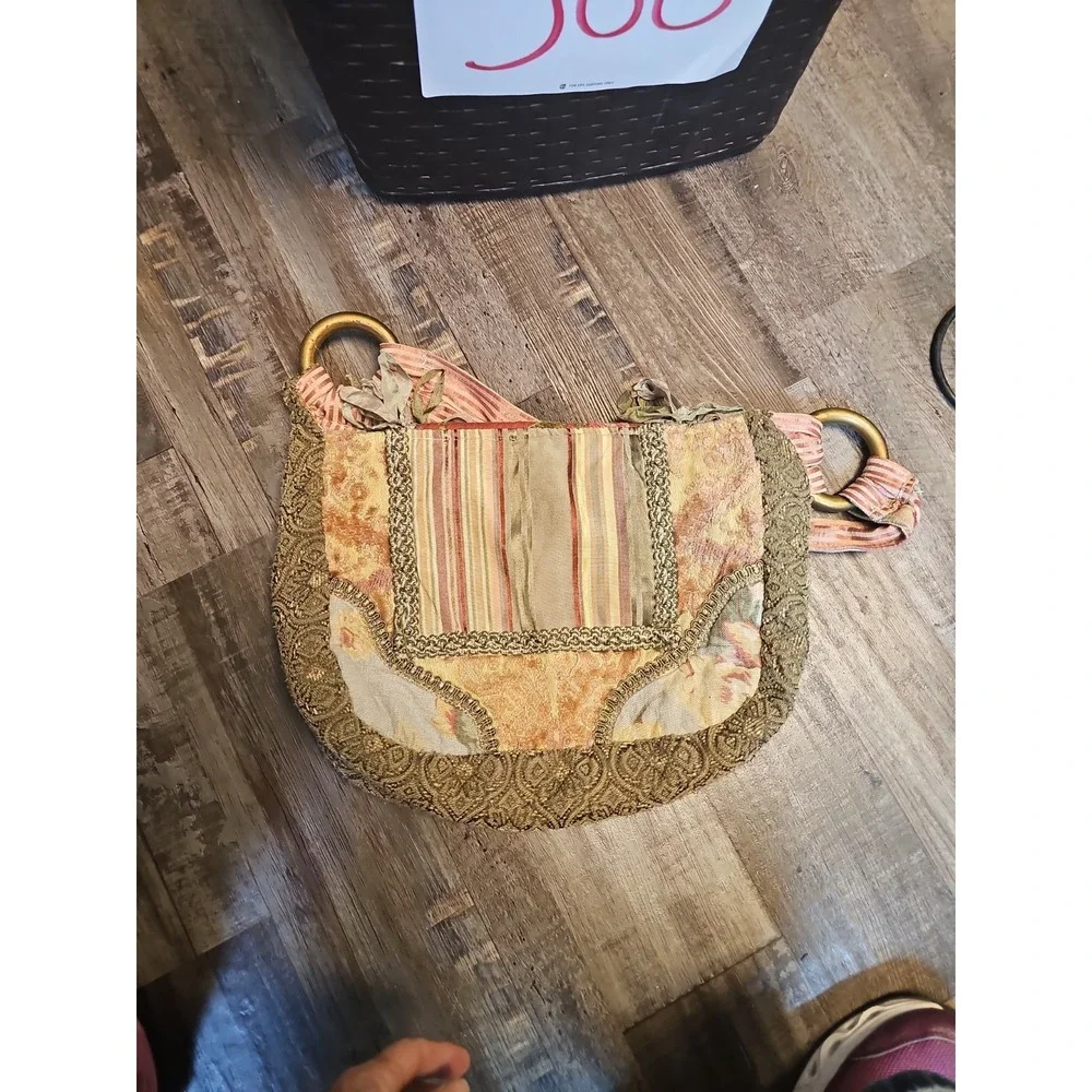 Vtg Boho Hippie Festival Purse Tapestry Fringe Earthy‎ Bag Magnet Closure Romag